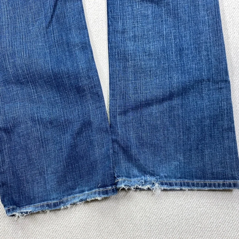 BKE Wendi Bootcut Jeans Womens 34x33.5 Blue Distressed Stretch Denim BKL4002L